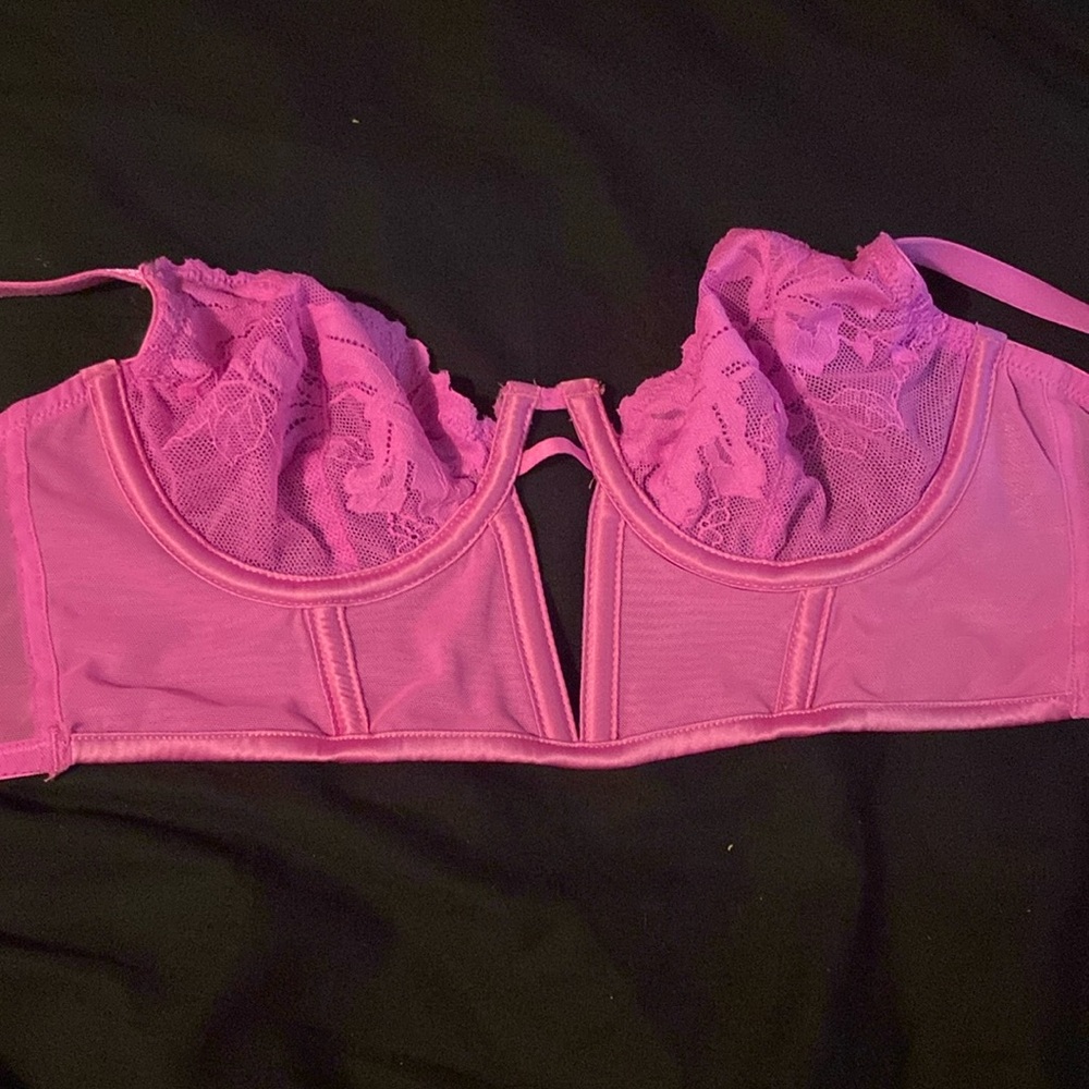 Pink corset going out top